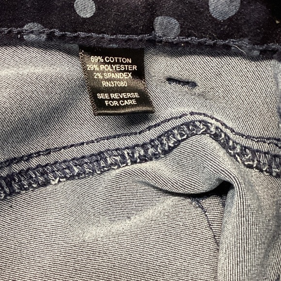 Cato Women's Dark Blue Polka Dot Cropped Jeans Size 12 - Picture 8 of 11